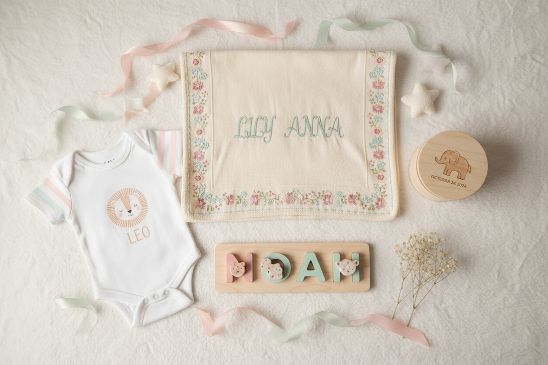 Cadeau personnalisé bébé : 30+ idées uniques (2026)