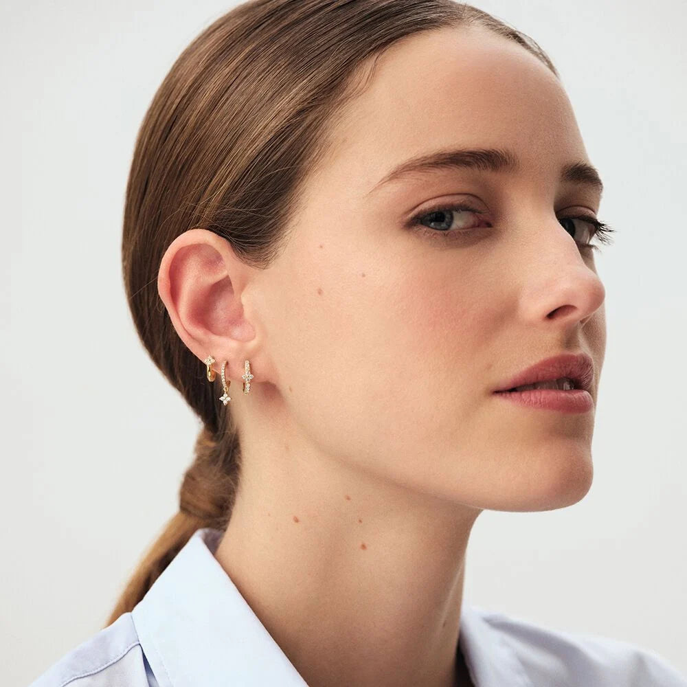 Piercing créole MIX & MATCH cristal doré Argent véritable