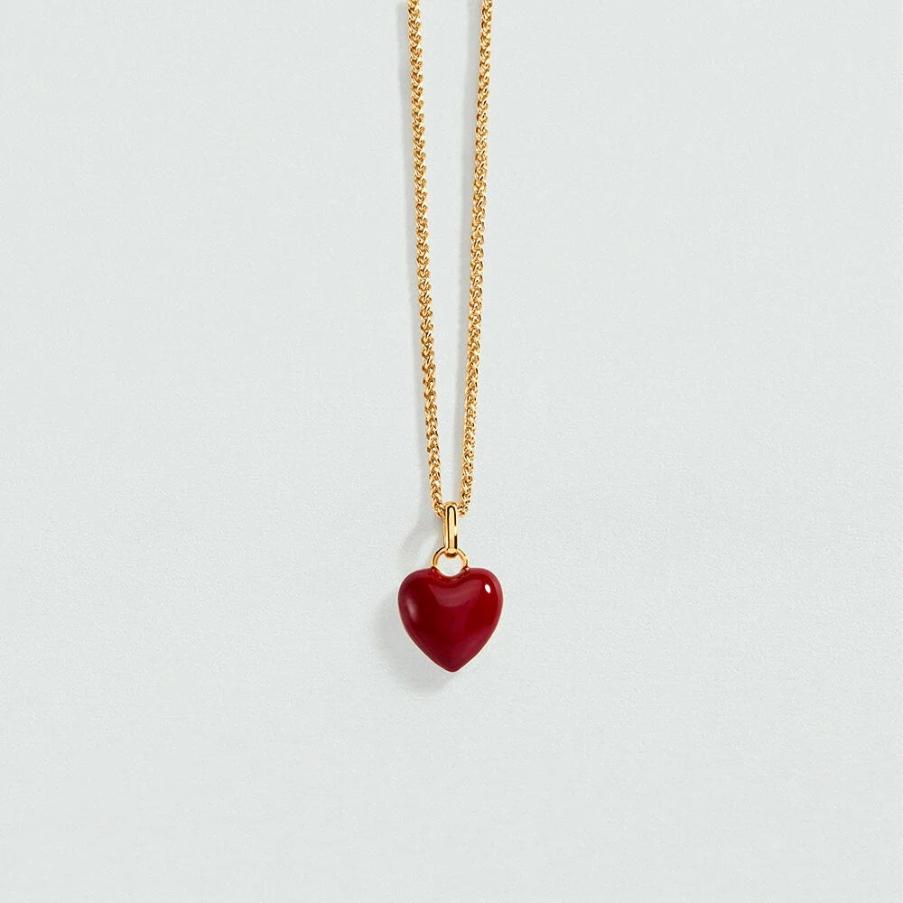 Pendentif coeur Désirée rouge & doré Agatha