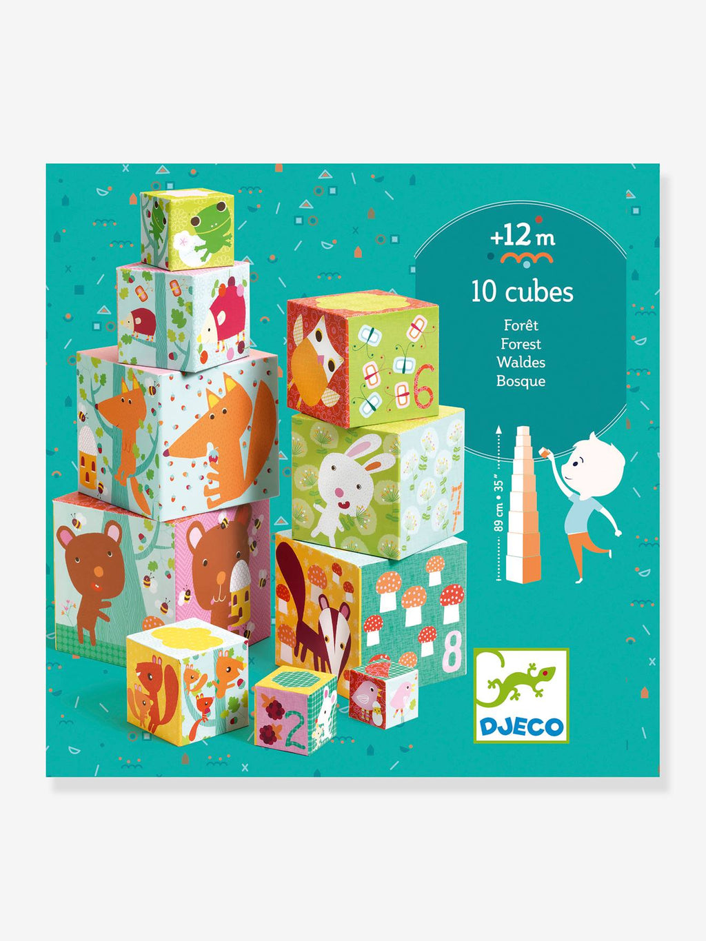 10 cubes forêt vert