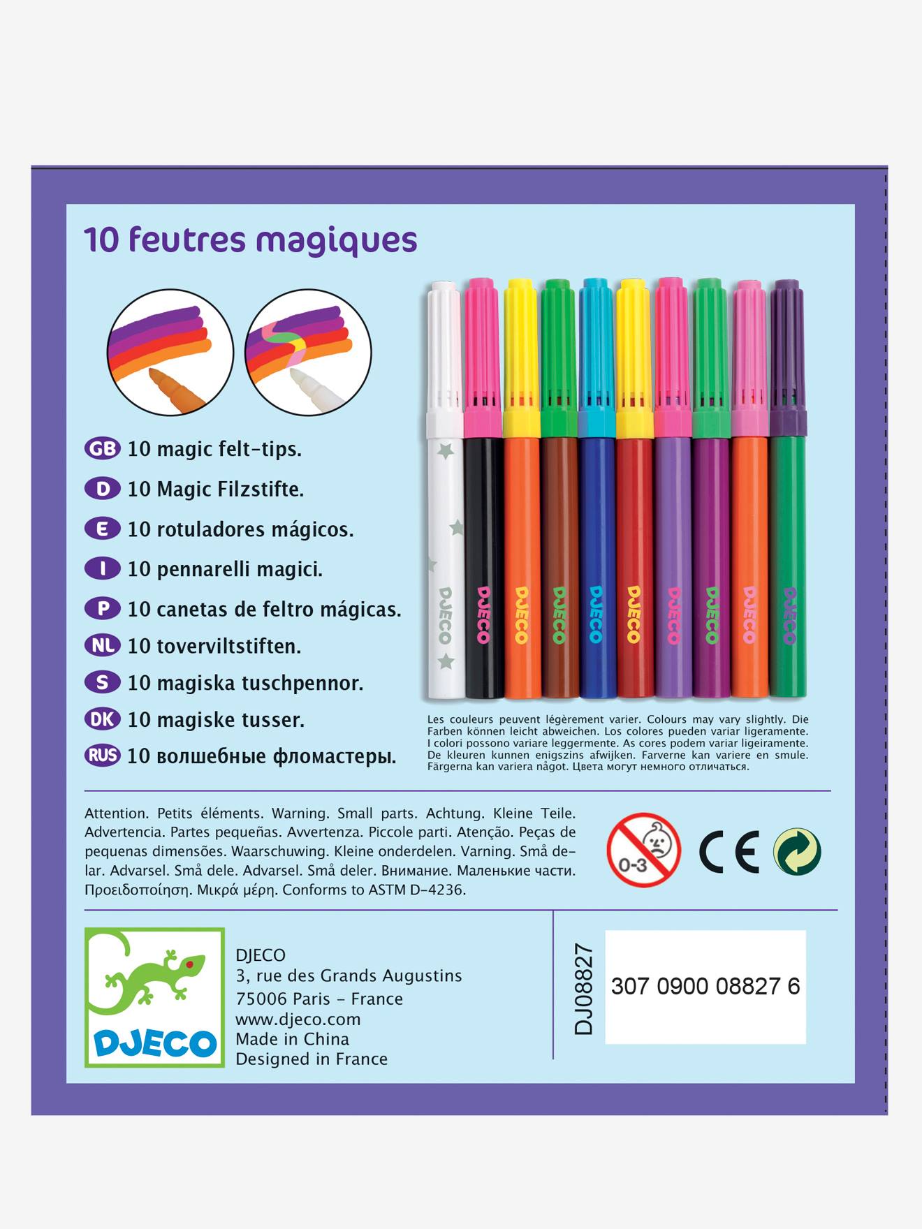 10 feutres magiques multicolore