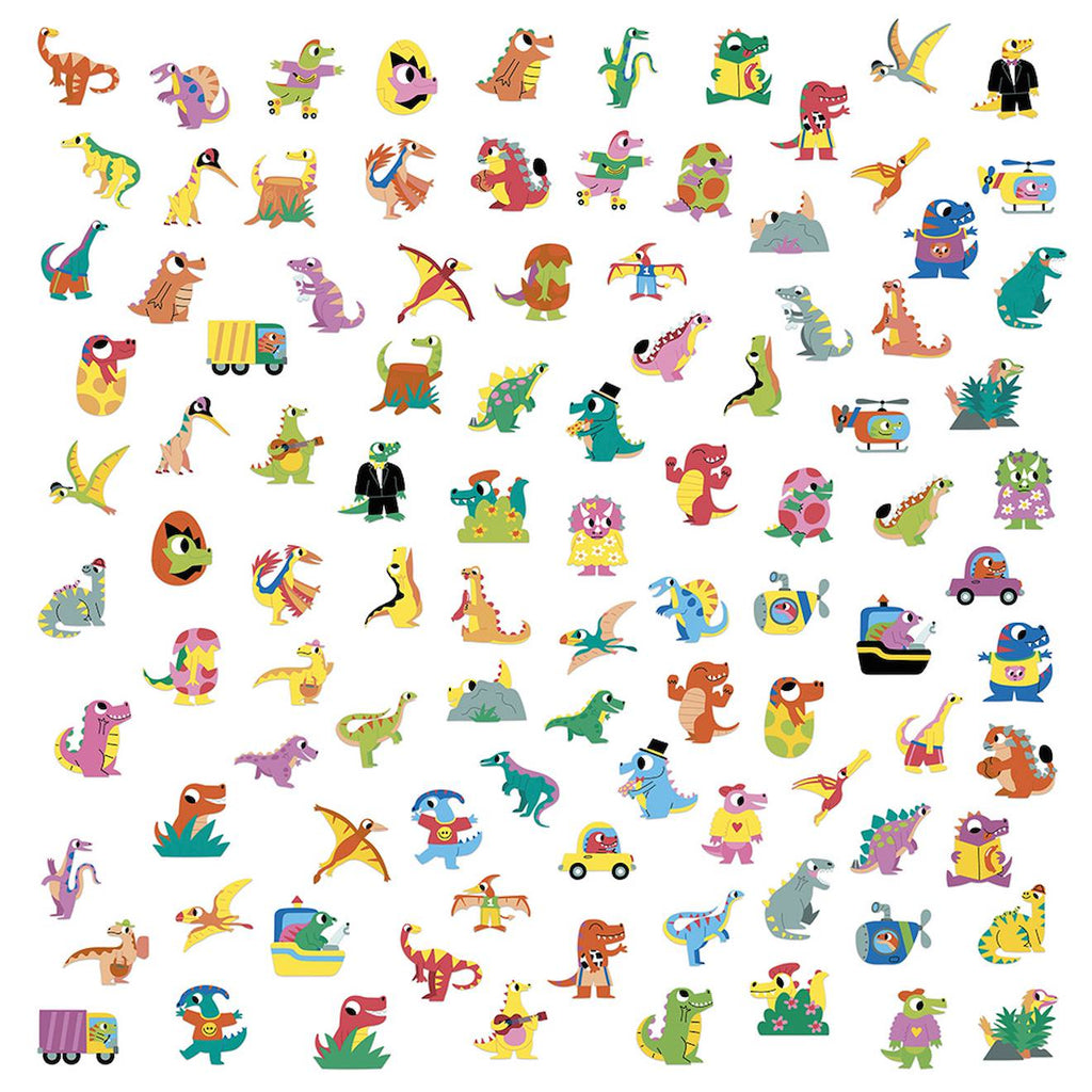 100 gommettes dinosaures multicolore