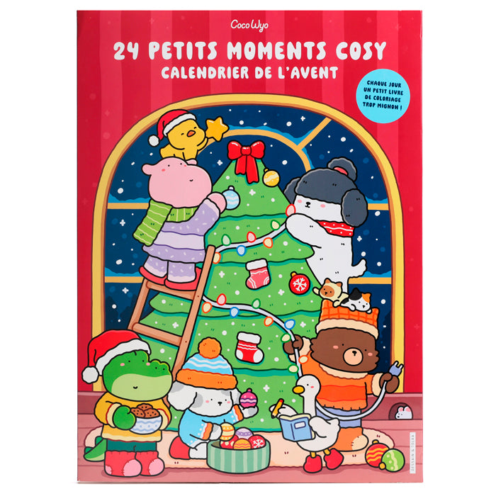 Calendrier de l'Avent Coco Wyo Doux et Cosy – 24 mini-livres à colorier