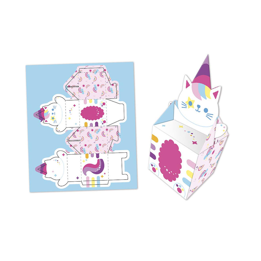 12 boîtes en papier kawaii à créer - kit loisir créatif enfant multicolore