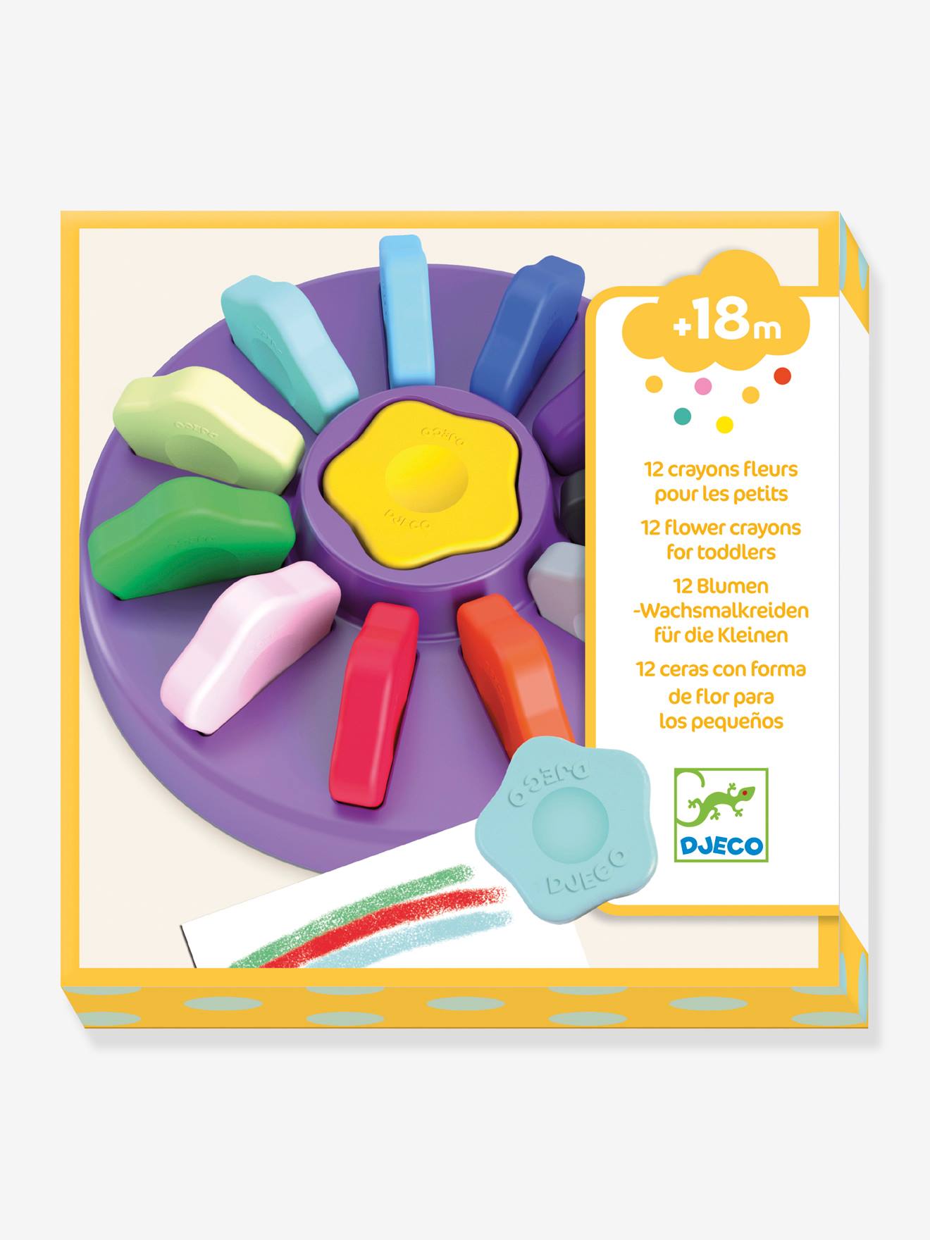 12 crayons fleurs jaune