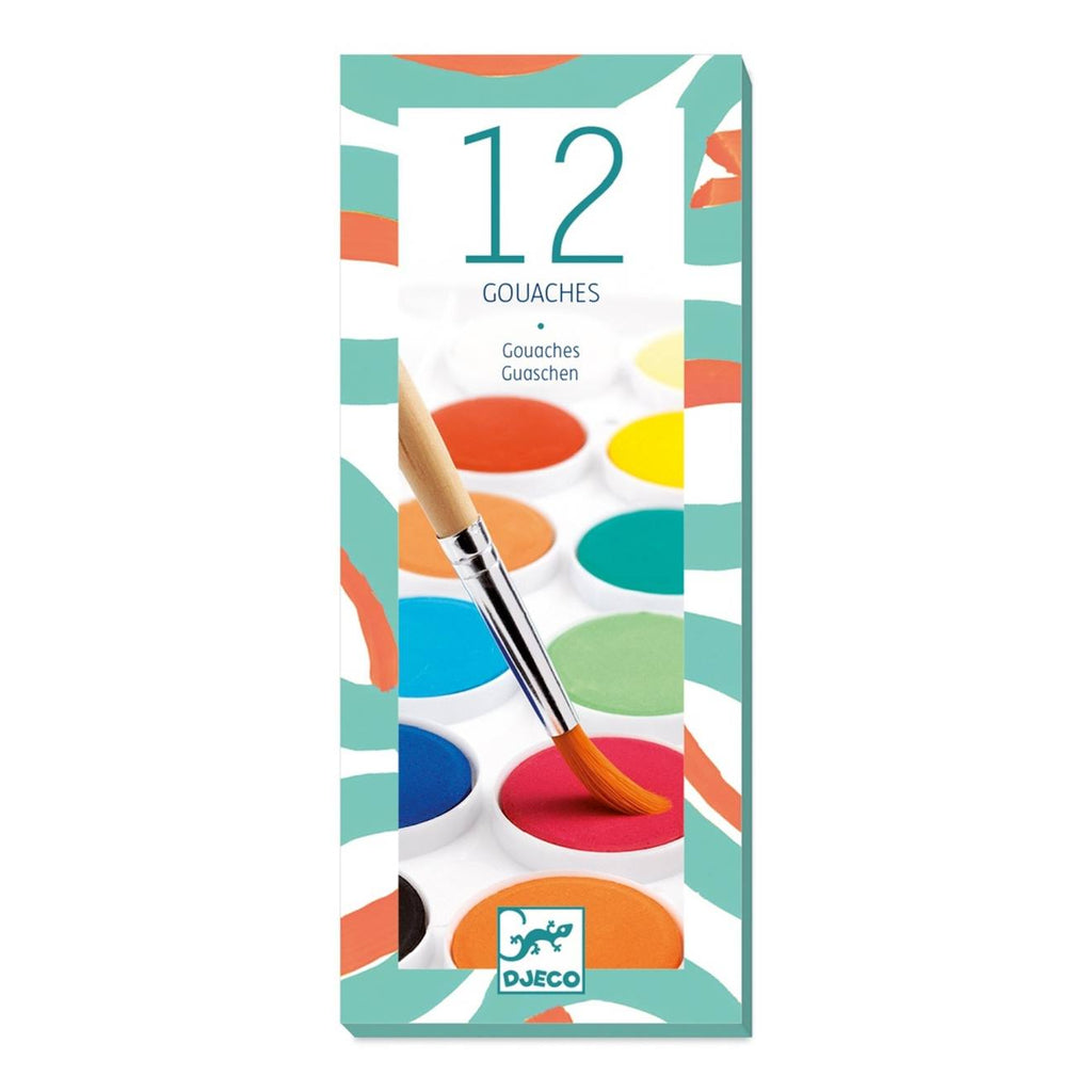 12 pastilles gouaches classiques multicolore
