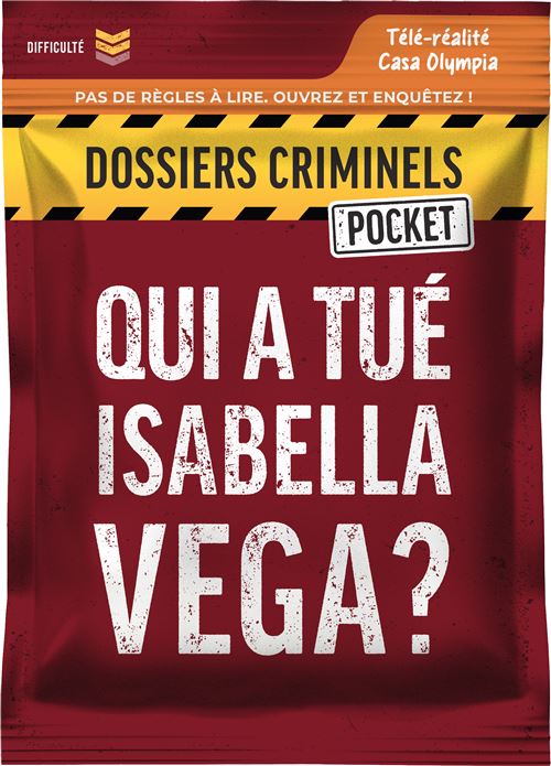 Jeu d'enquête Asmodee Dossiers Criminels Pocket 4 Qui a tué Isabella Vega ?