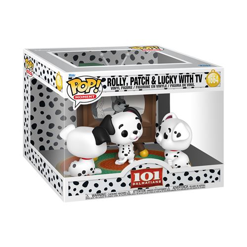 Figurine Funko Pop Moment 101 Dalmatians Rolly, Patch & Lucky with TV