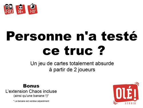 Jeu d'ambiance Olé Studio Personne n'a testé ce truc ?