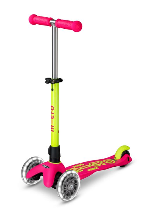 Jeu de plein air Micro Mobility Trottinette enfant 3 roues Mini Micro Deluxe Neon LED Jaune