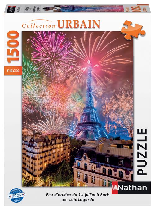 Puzzle Nathan Feu d'artifice du 14 juillet à Paris 1500 pièces