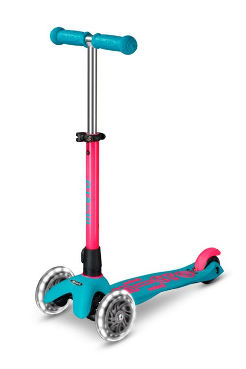 Jeu de plein air Micro Mobility Trottinette enfant 3 roues Mini Micro Deluxe Neon LED Rouge