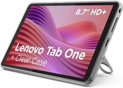 Pack Tablette Tactile Lenovo Tab One 8,7" 64 Go Gris anthracite + coque de protection transparente