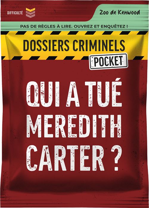 Jeu d'enquête Asmodee Dossiers Criminels Pocket 1 Qui a tué Meredith Carter ?