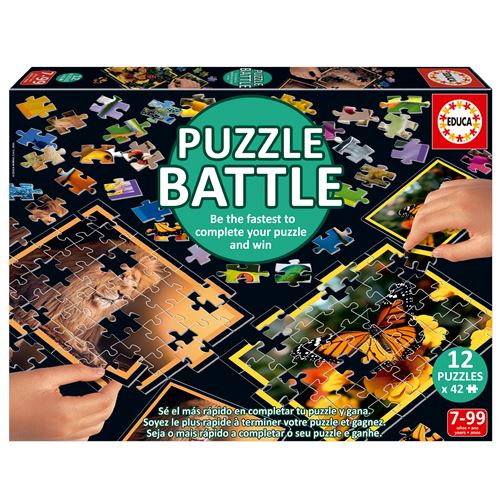 Set de 12 puzzles x 42 pièces Educa Battle Nature