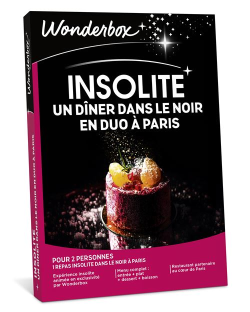 Coffret cadeau Wonderbox Insolite Un dîner dans le noir en duo à Paris pour 2 personnes
