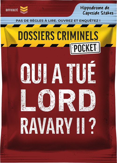Jeu d'enquête Asmodee Dossiers Criminels Pocket 2 Qui a tué Lord Ravary II ?