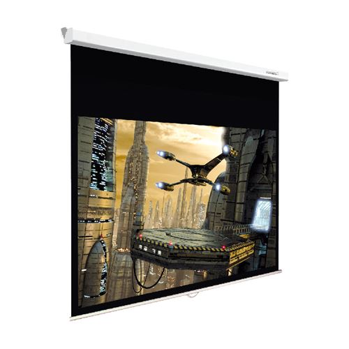 Ecran de projection manuel Lumene Plazza HD 170C Blanc mat avec bords Noir