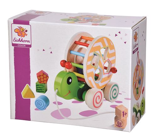 Jouet à tirer ou à pousser Eichhorn Color Escargot roulant