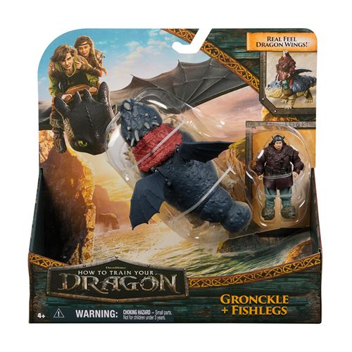 Pack figurines Dragons Gronk Dragon et Viking 25 cm