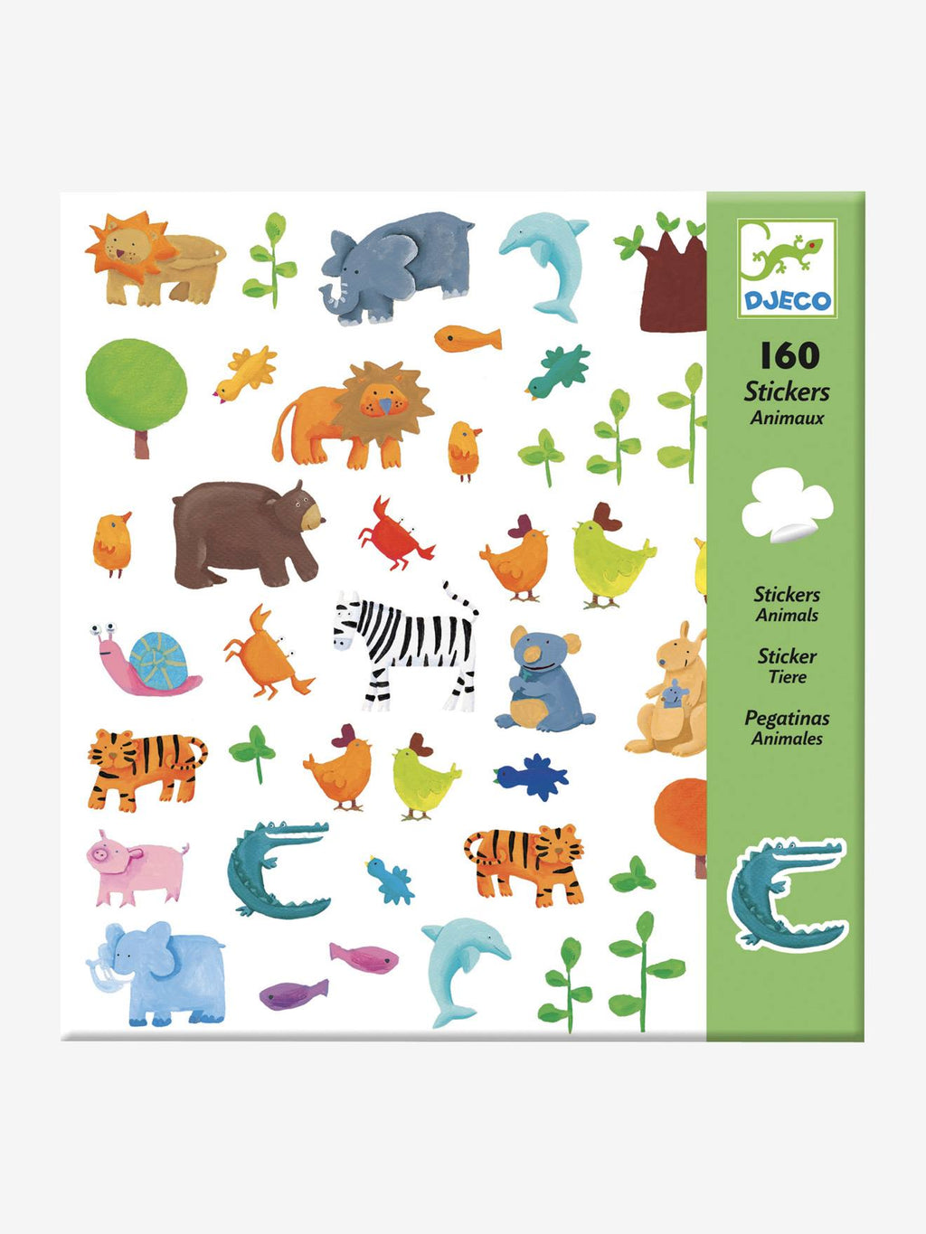 160 stickers animaux multicolore