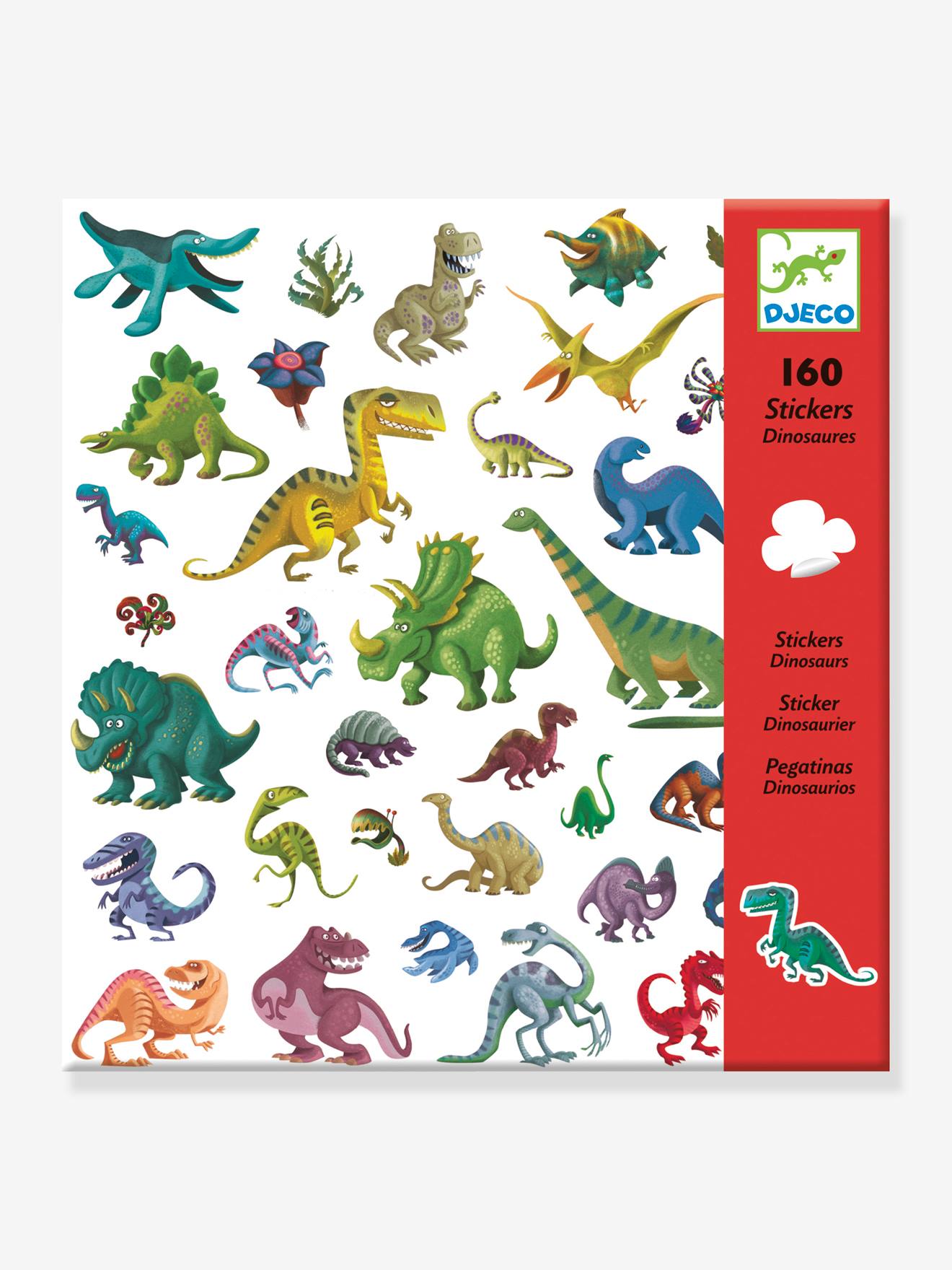 160 stickers dinosaures vert
