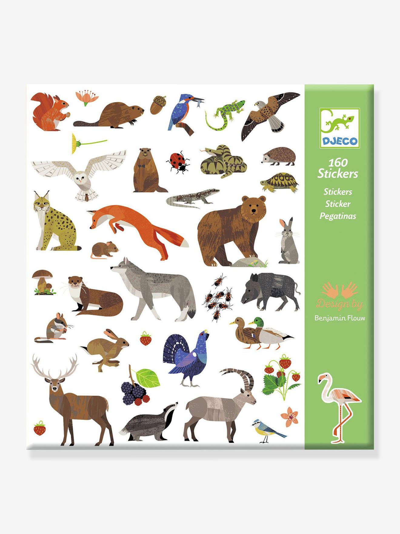 160 stickers faune vert