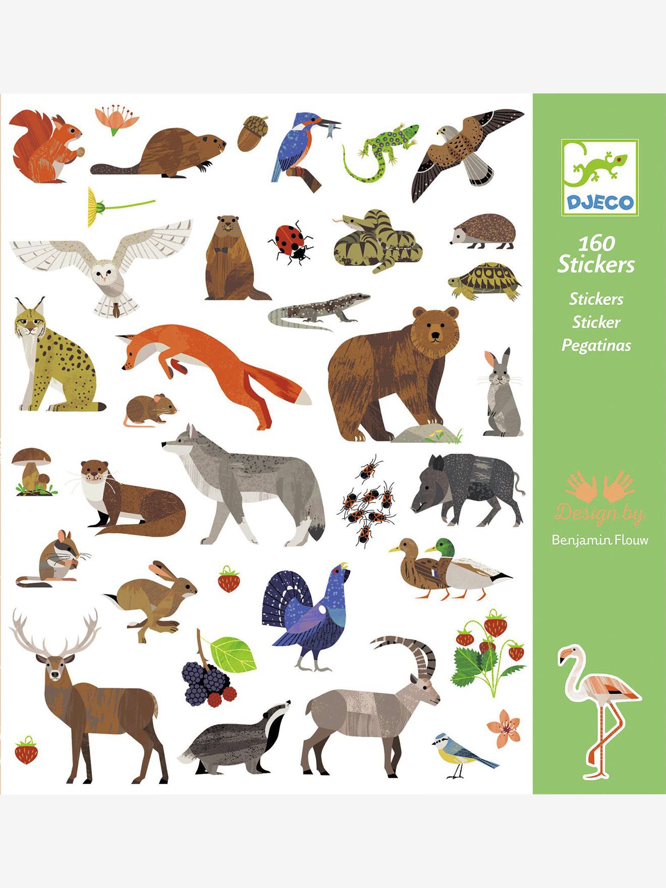 160 stickers faune vert