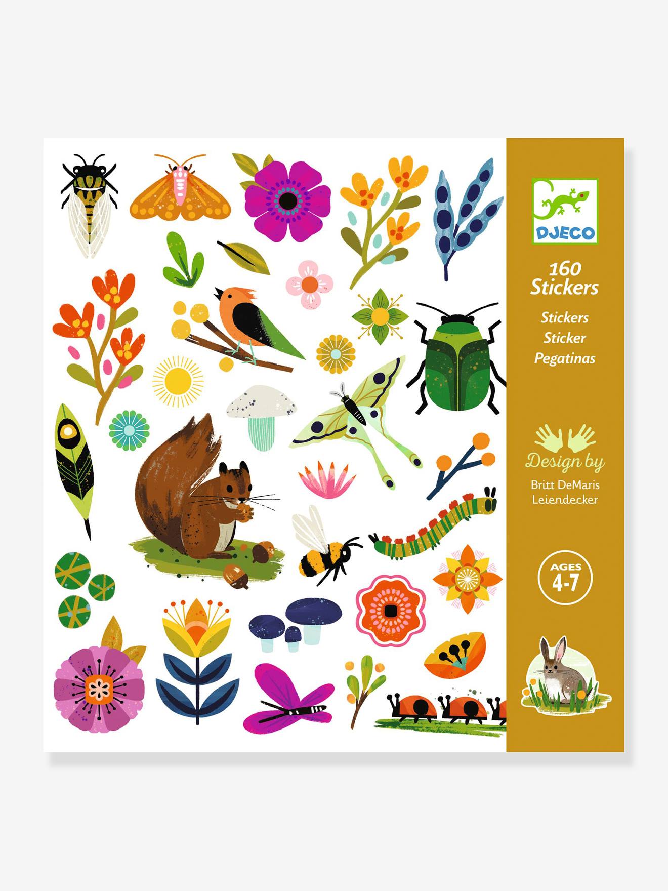 160 stickers jardin orange