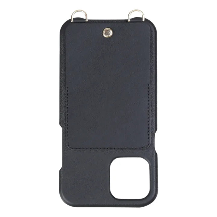 Coque iPhone Lou en cuir noir - Louvini