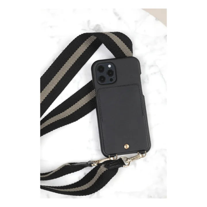 Coque iPhone Lou en cuir noir - Louvini