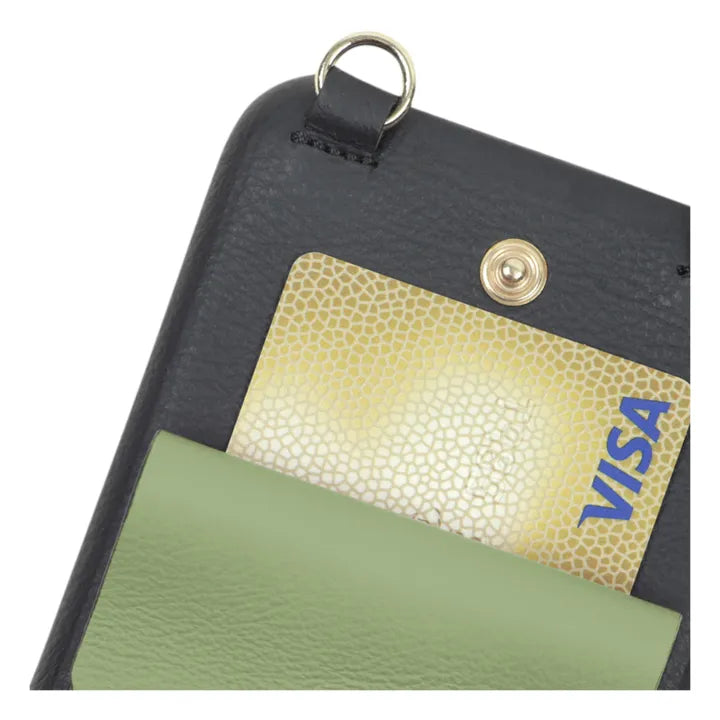 Coque iPhone Lou en cuir noir - Louvini