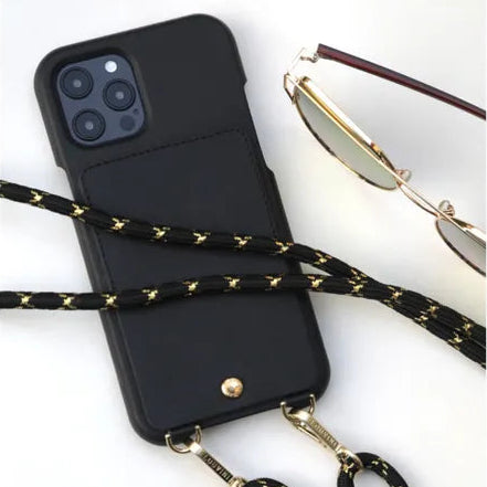 Coque iPhone Lou en cuir noir - Louvini