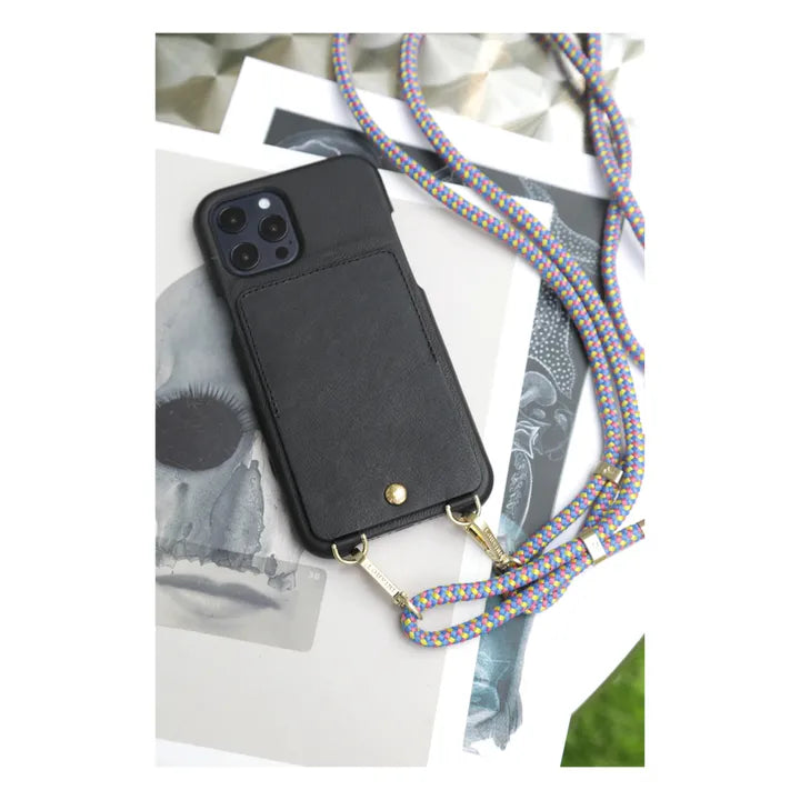 Coque iPhone Lou en cuir noir - Louvini