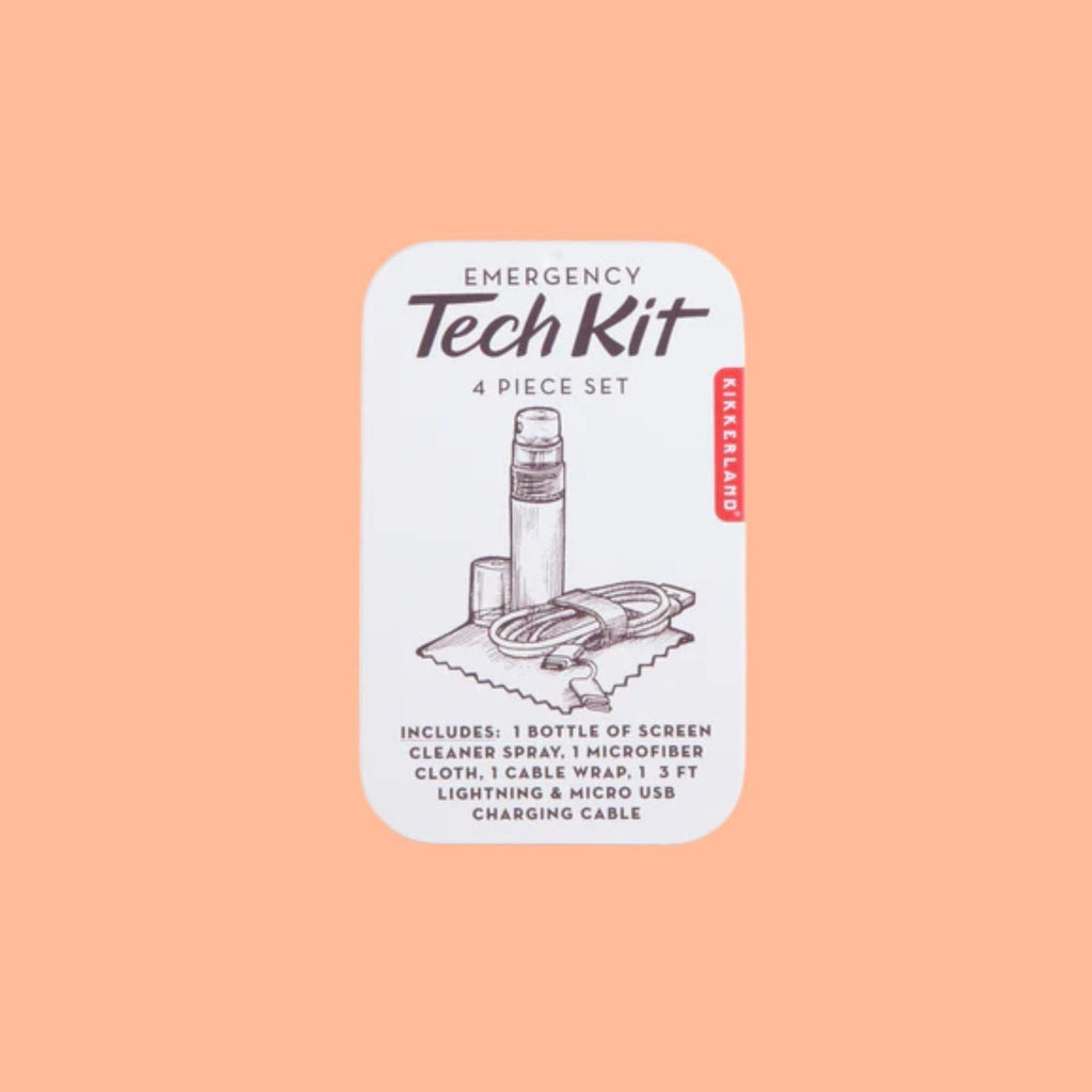 Chiffon microfibre et attache-câble rouge du kit de secours