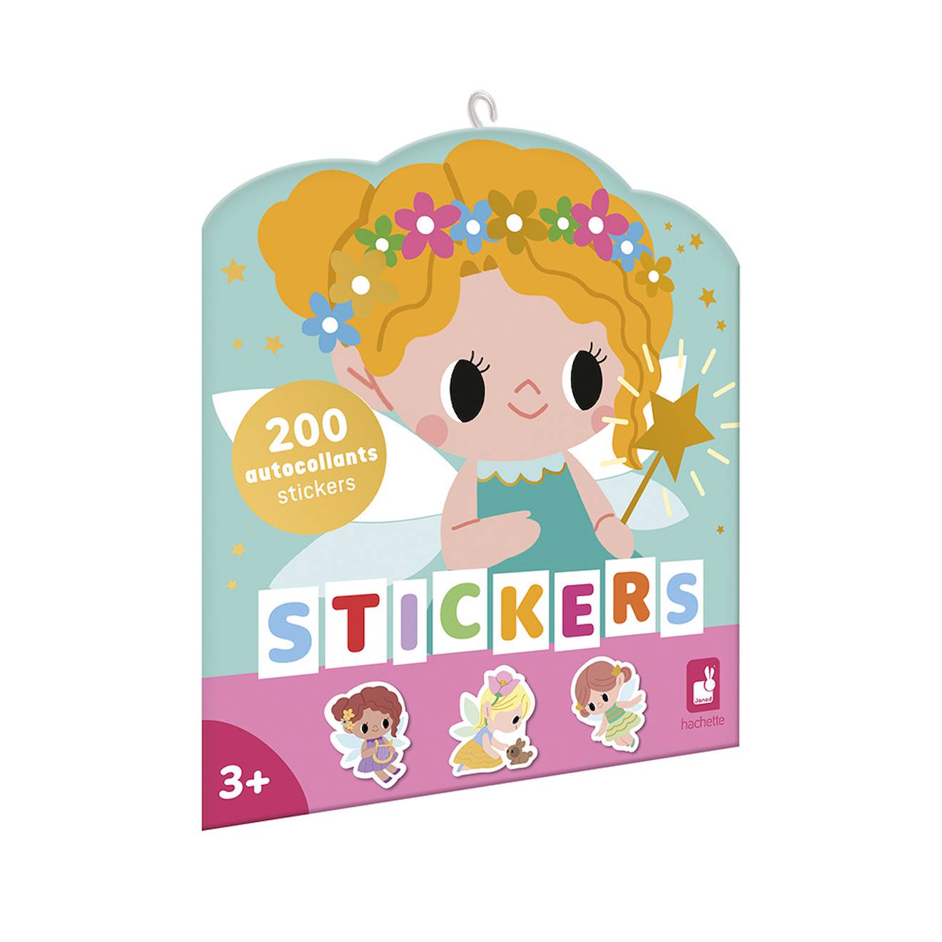 200 stickers en planches - les fées multicolore