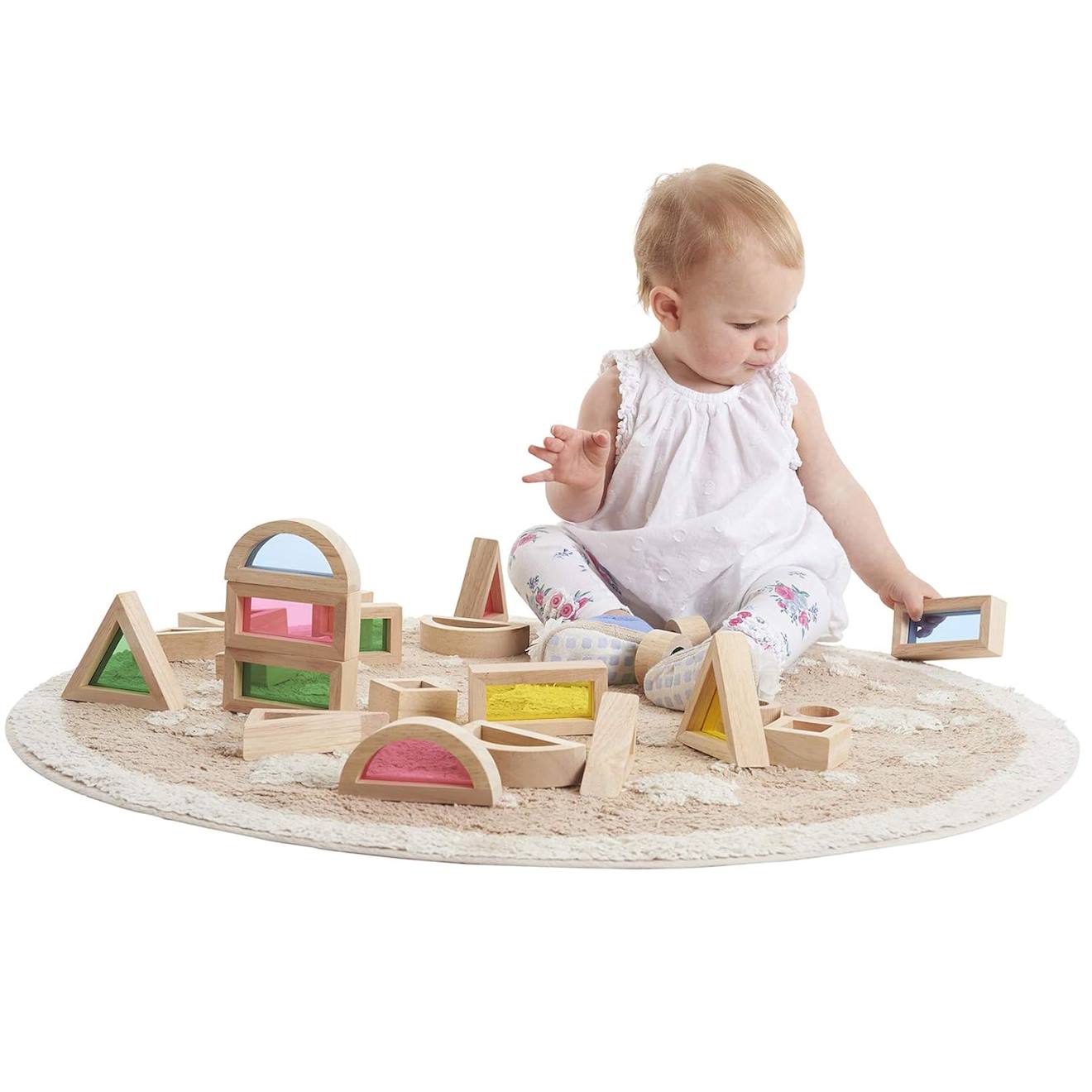 24 blocs sensoriels arc-en-ciel beige