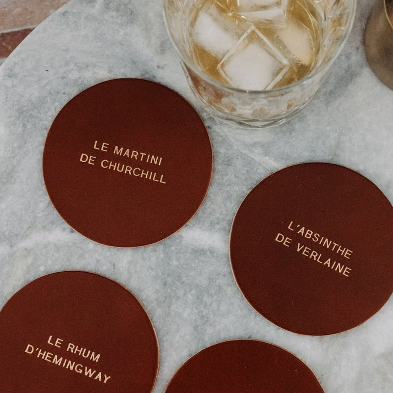 Dessous de verres en cuir