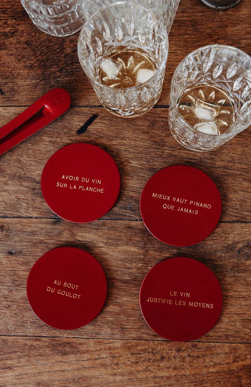 Dessous de verres en cuir