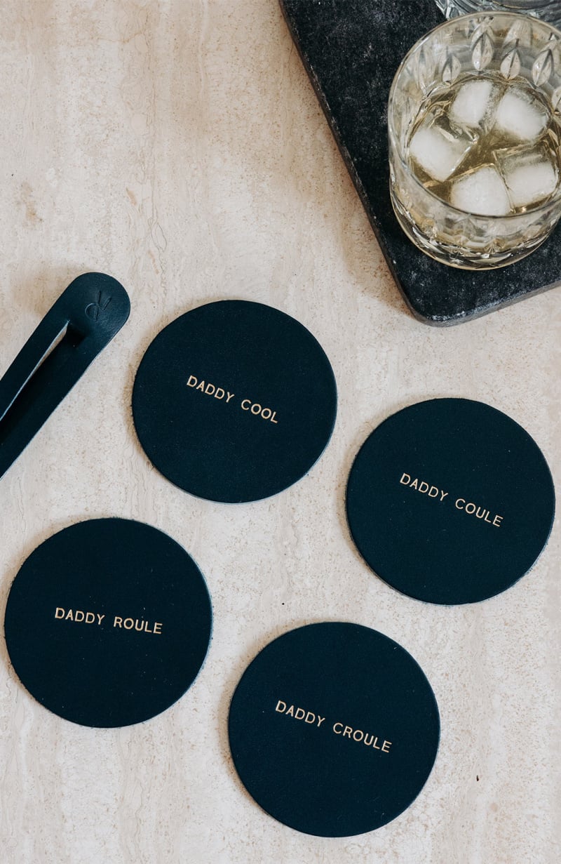 Dessous de verres en cuir
