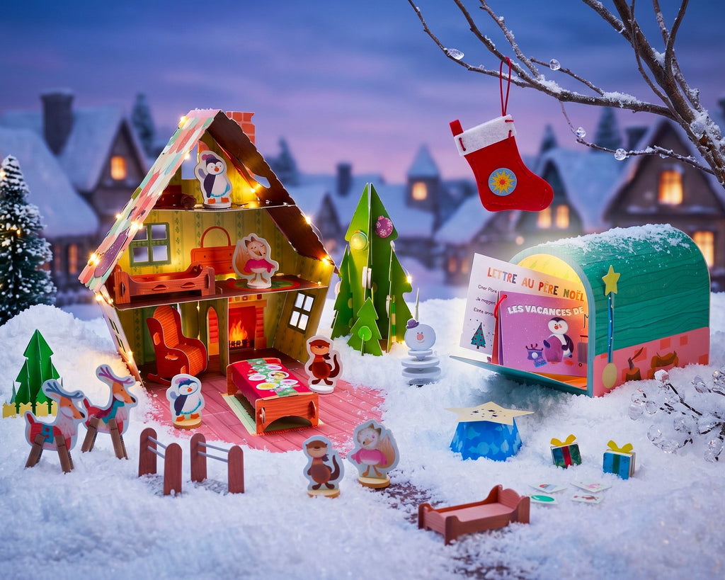 Boîte aux Lettres de l'Avent Pandacraft : chalet de Noël à construire