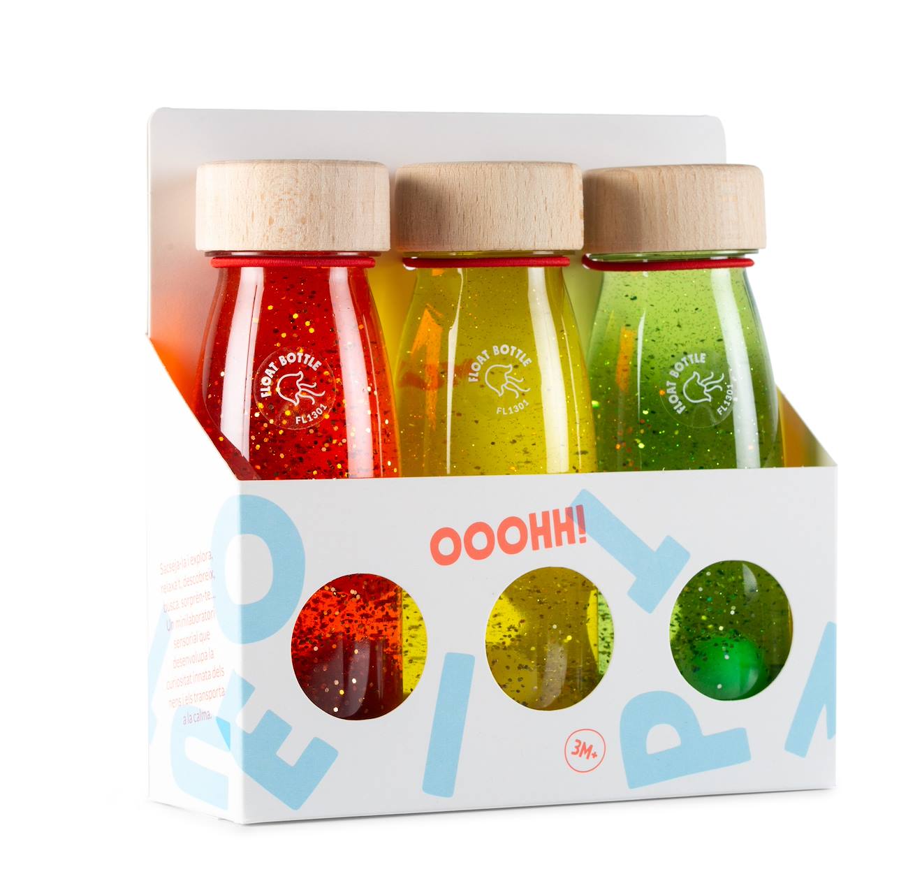 3 bouteilles sensorielles twilight orange