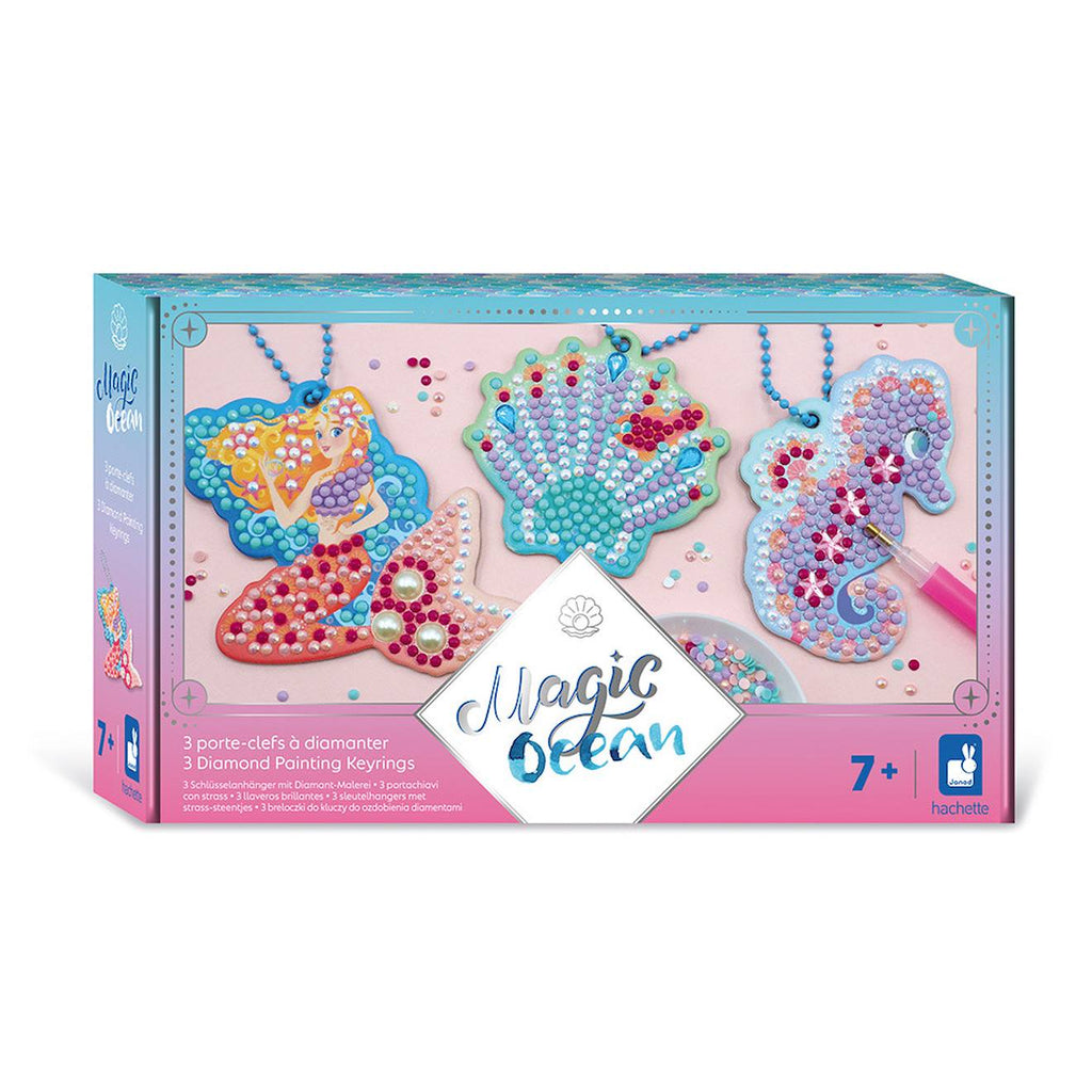 3 porte-clés à diamanter sirène - magic océan multicolore