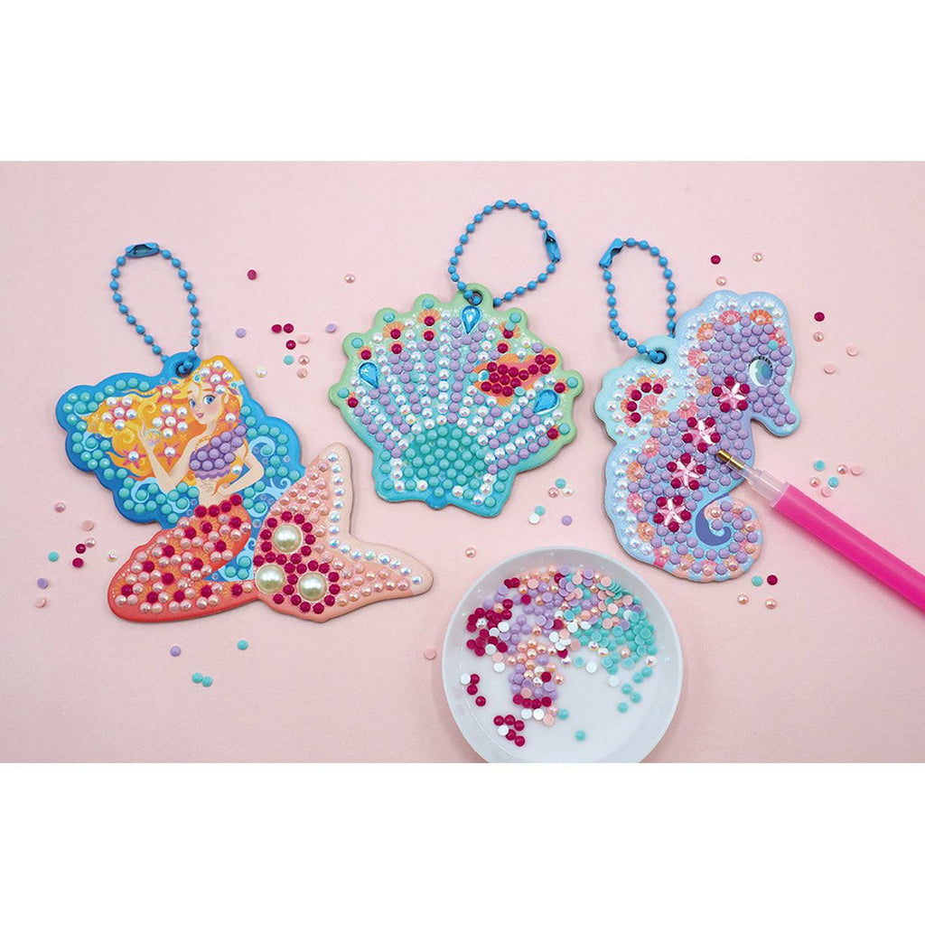 3 porte-clés à diamanter sirène - magic océan multicolore