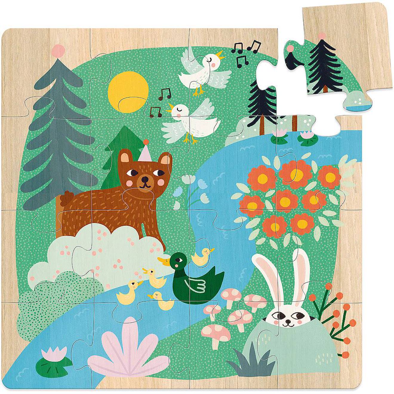 3 puzzles animaux du monde bleu