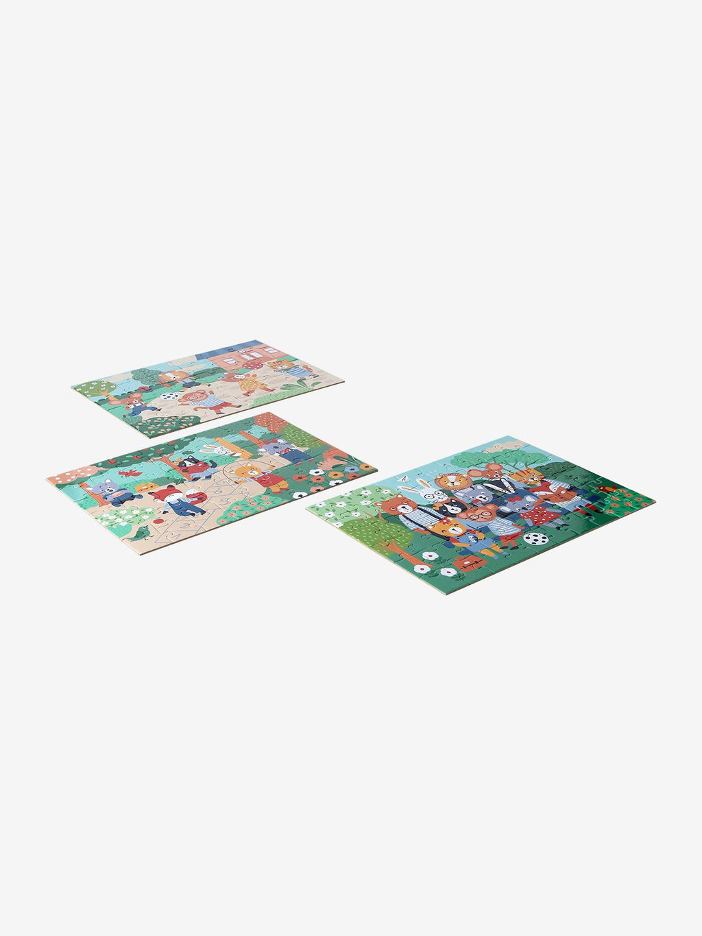 3 puzzles évolutifs 36 à 60 pièces en carton multicolore