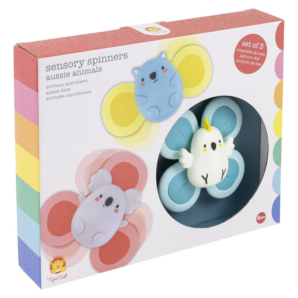 3 spinners sensoriels animaux blanc