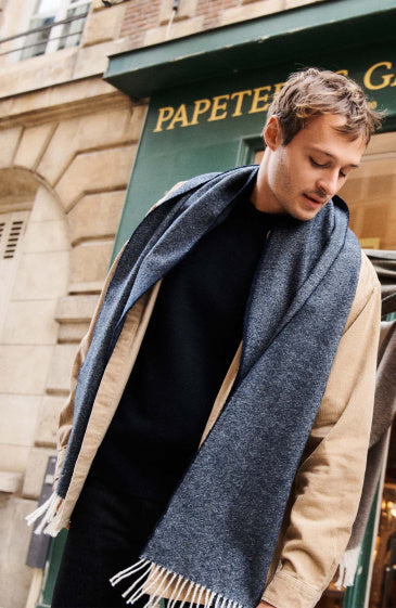 Écharpe à chevrons en laine mérinos – Élégante, chaude et intemporelle