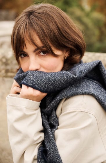 Écharpe à chevrons en laine mérinos – Élégante, chaude et intemporelle