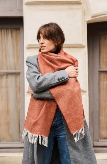 Écharpe à chevrons en laine mérinos – Élégante, chaude et intemporelle